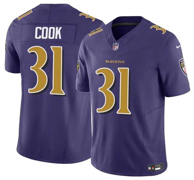 Youth Baltimore Ravens #31 Dalvin Cook Purple 2024 F.U.S.E. Color Rush Stitched Jersey Dzhi